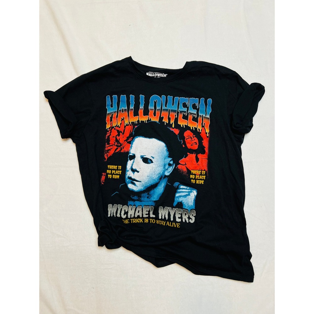 John Carpenter Halloween Michael Myers Graphic T-Shirt Black Horror Movie Tee